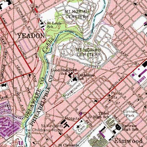 Topographic Map of Good Shepherd School, PA