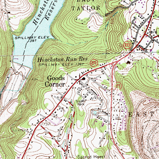 Topographic Map of Goods Corner, PA