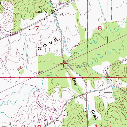 Topographic Map of Dry Creek, AL