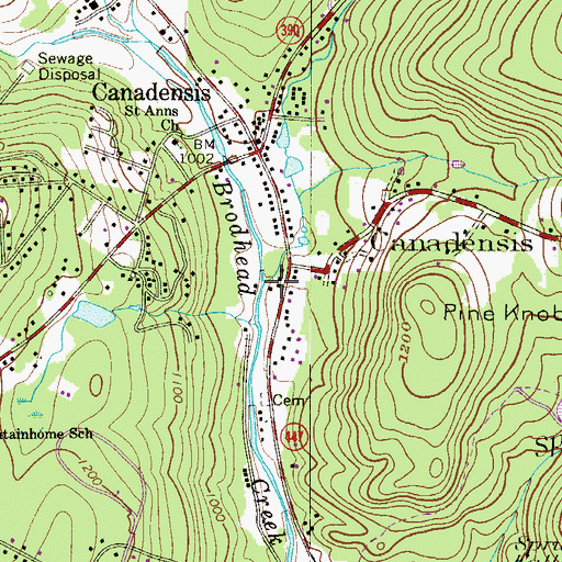 Topographic Map of Goose Pond Run, PA