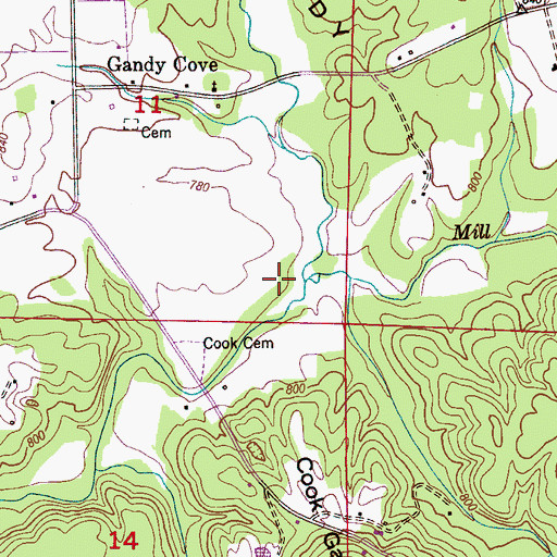 Topographic Map of Dry Creek, AL