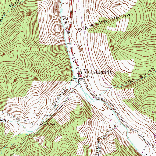 Topographic Map of Gormania Branch, PA