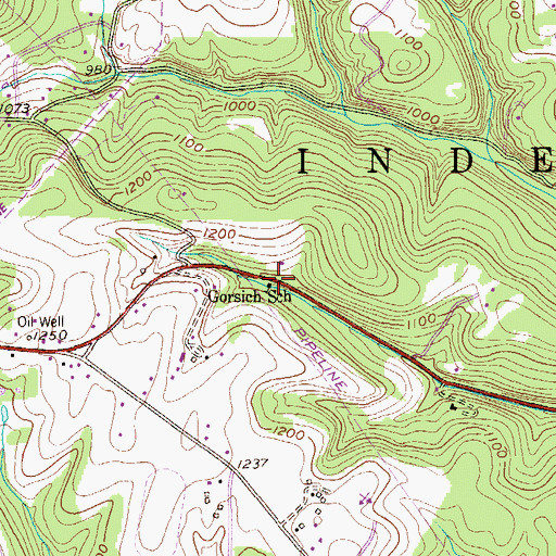 Topographic Map of Gorsich School, PA