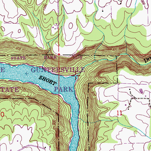 Topographic Map of Dry Creek, AL