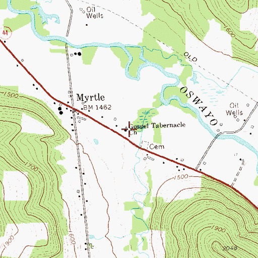 Topographic Map of Gospel Tabernacle Church, PA