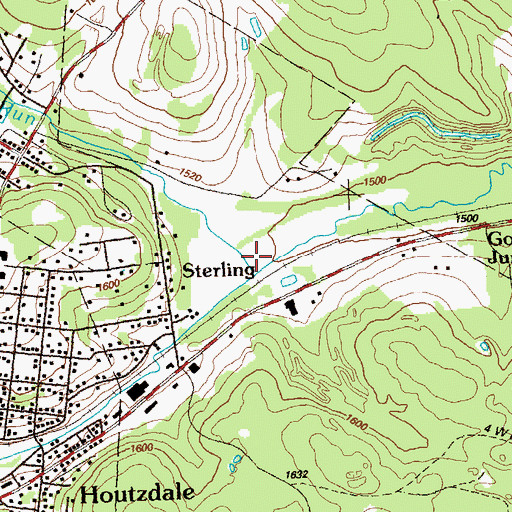 Topographic Map of Goss Run, PA
