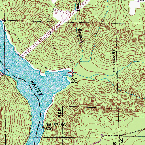 Topographic Map of Dry Creek, AL