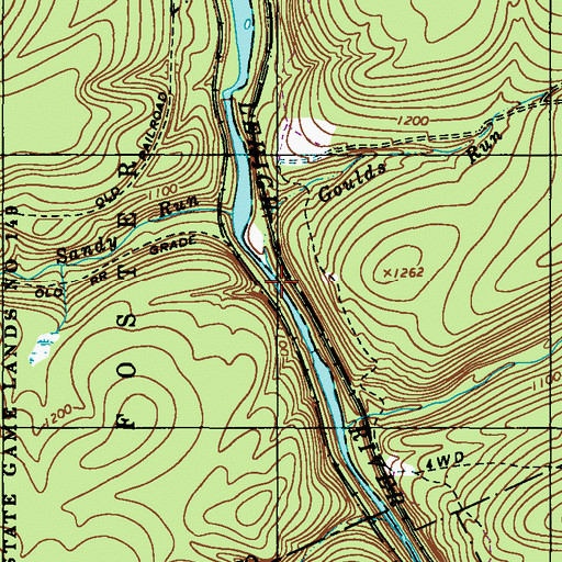 Topographic Map of Goulds Run, PA