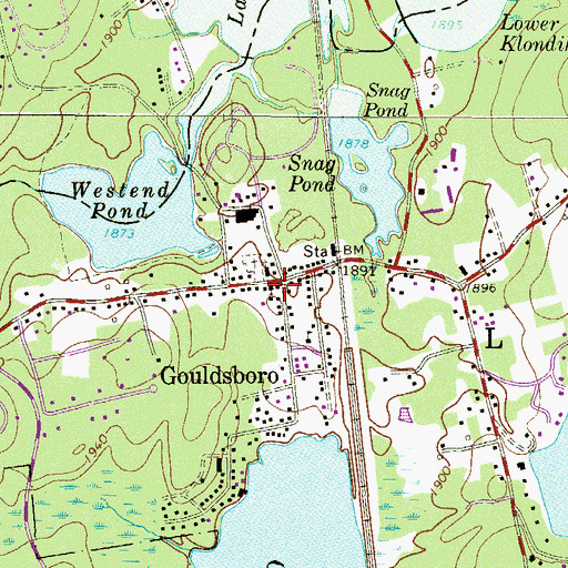 Topographic Map of Gouldsboro, PA