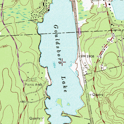 Topographic Map of Gouldsboro Lake, PA