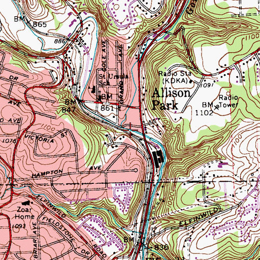 Topographic Map of Gourdhead Run, PA
