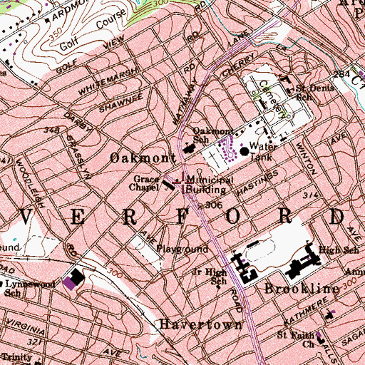Topographic Map of Grace Chapel, PA
