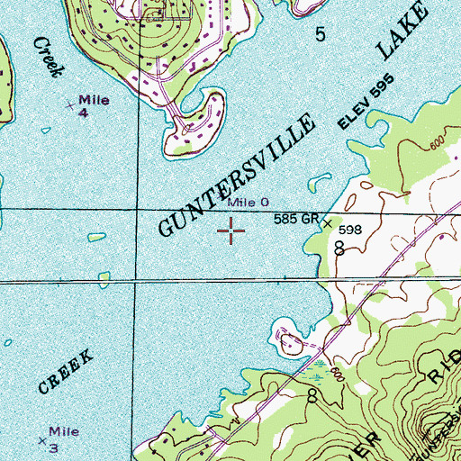 Topographic Map of Dry Creek, AL