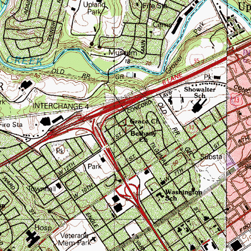 Topographic Map of Grace Church, PA