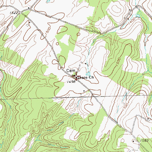 Topographic Map of Grace Church, PA