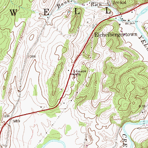 Topographic Map of Grace Church, PA