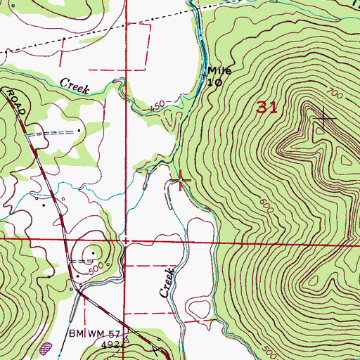 Topographic Map of Dry Creek, AL