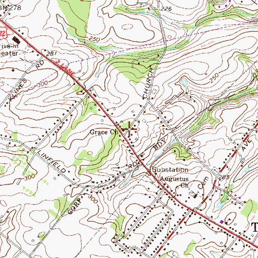 Topographic Map of Grace Church, PA
