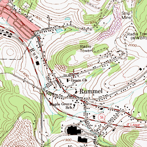 Topographic Map of Grace Church, PA
