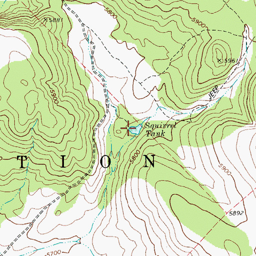 Topographic Map of Squirrel Tank, AZ