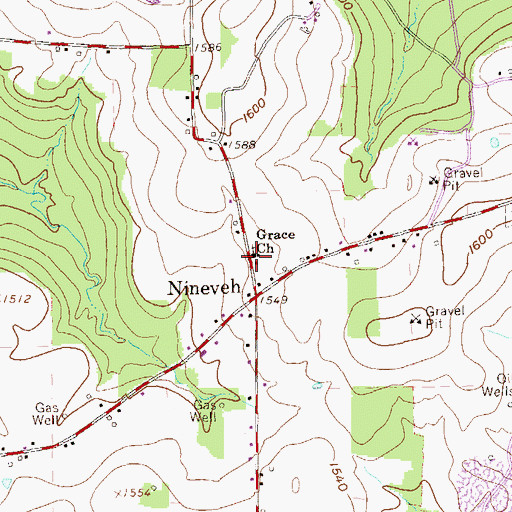 Topographic Map of Grace Church, PA