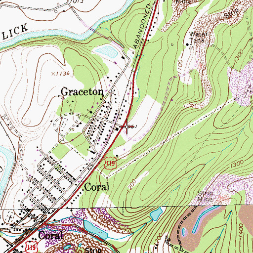 Topographic Map of Graceton, PA