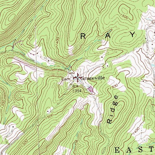 Topographic Map of Graceville, PA