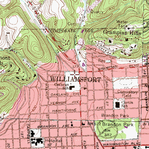 Topographic Map of Grafius Run, PA