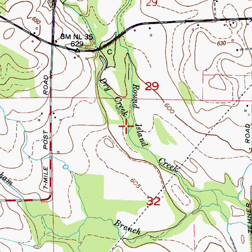 Topographic Map of Dry Creek, AL
