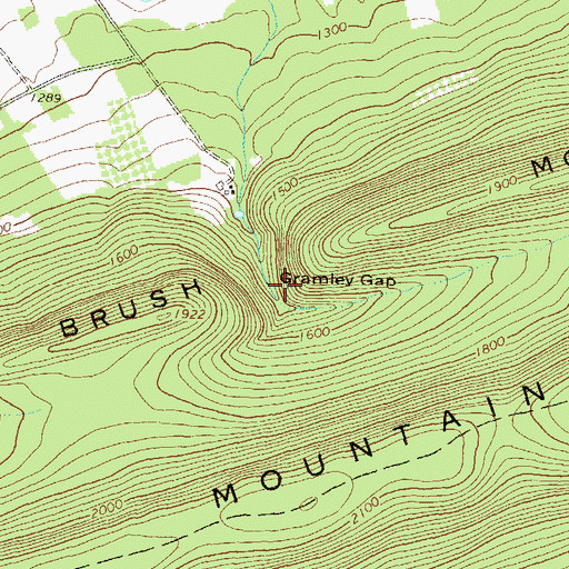 Topographic Map of Gramley Gap, PA