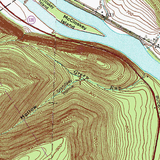Topographic Map of Grandpap Hollow, PA