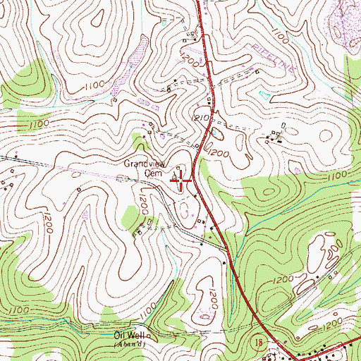 Topographic Map of Grandview Cemetery, PA