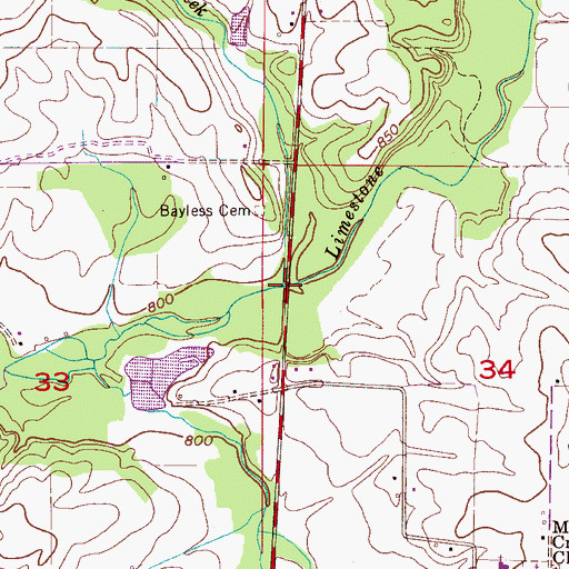 Topographic Map of Dry Creek, AL