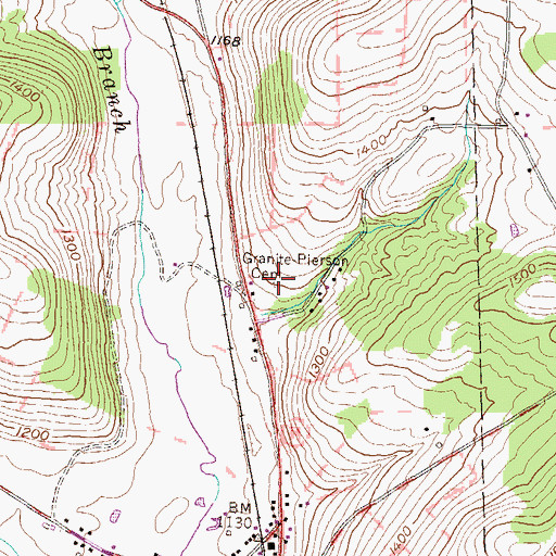 Topographic Map of Granite - Pierson Cemetery, PA