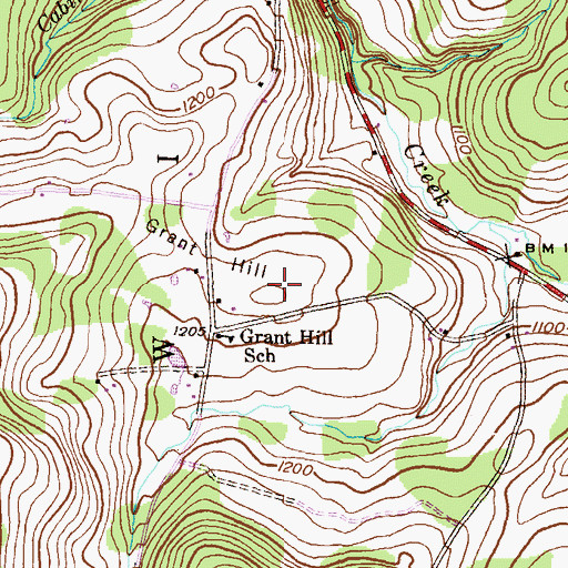 Topographic Map of Grant Hill, PA