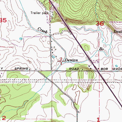 Topographic Map of Dry Creek, AL