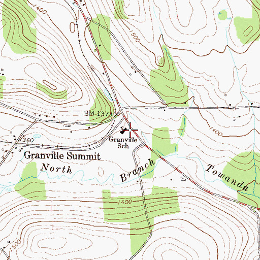 Topographic Map of Granville School, PA