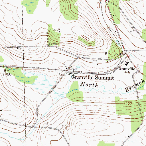 Topographic Map of Granville Summit, PA