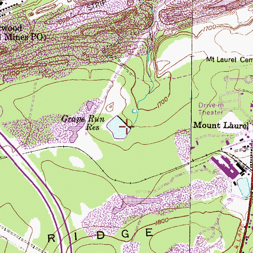 Topographic Map of Grape Run Reservoir, PA