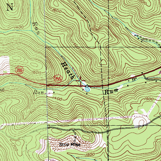 Topographic Map of Grapevine Run, PA