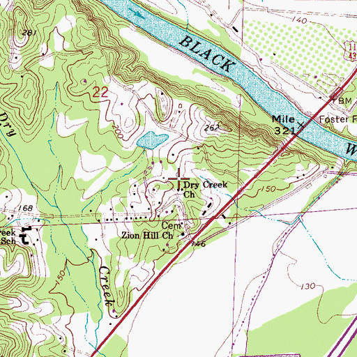 Topographic Map of Dry Creek Church, AL