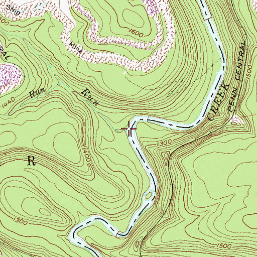 Topographic Map of Grassflat Run, PA