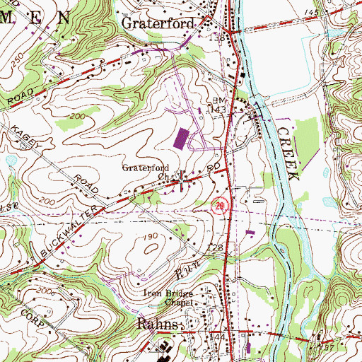 Topographic Map of Graterford Church, PA