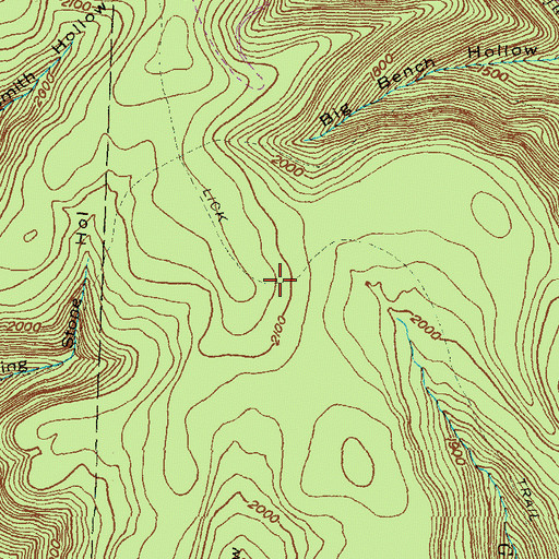 Topographic Map of Gravel Lick Trail, PA