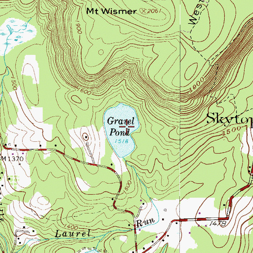 Topographic Map of Gravel Pond, PA