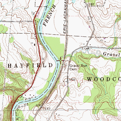 Topographic Map of Gravel Run, PA
