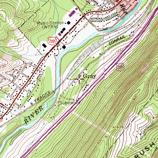 Topographic Map of Gray, PA