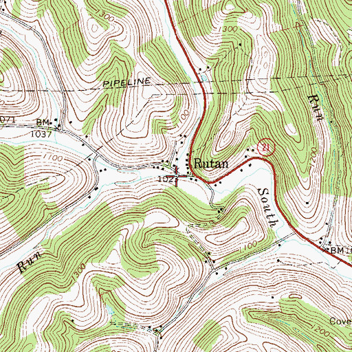 Topographic Map of Grays Fork, PA