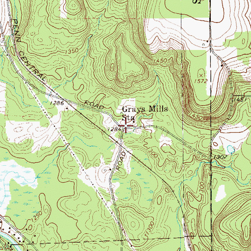 Topographic Map of Grays Mills Station, PA