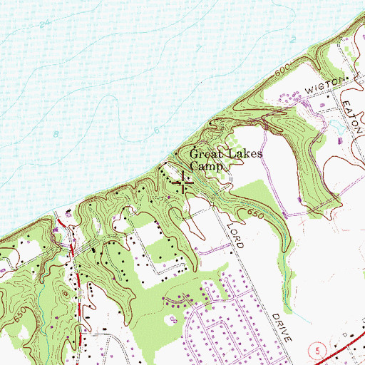 Topographic Map of Great Lakes Camp, PA